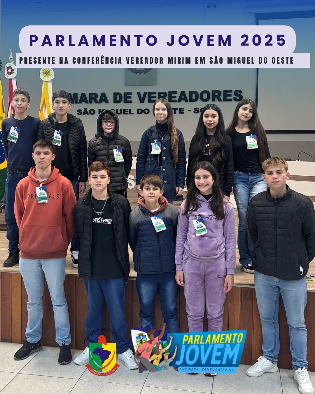 🌟 Parlamento Jovem participa da Conferência Vereador Mirim em São Miguel do Oeste