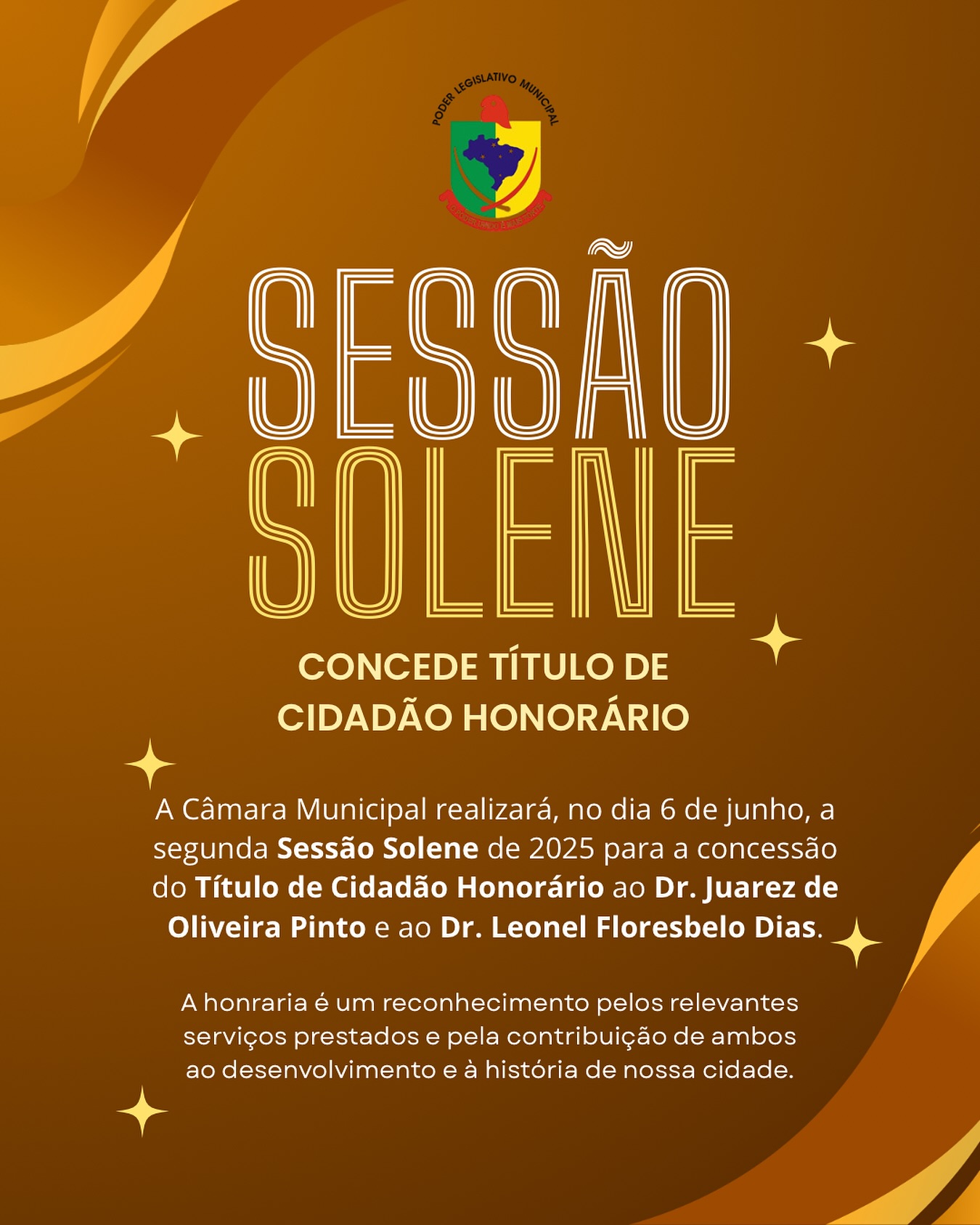 🌟 Sessão Solene – Título de Cidadão Honorário 🌟
