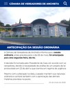 Antecipação de Sessão Ordinária 
