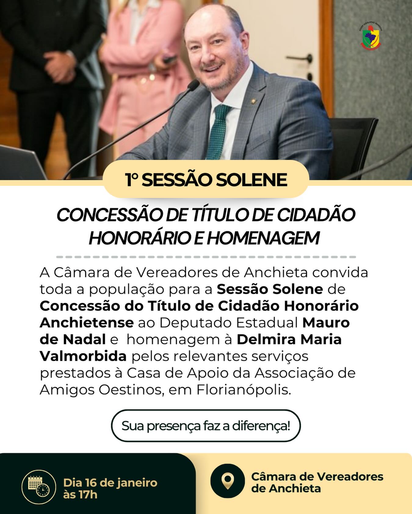 Câmara de Vereadores realiza Sessão Solene