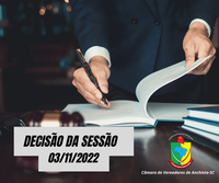  DESTAQUES DA SESSÃO ORDINÁRIA DE 03 DE NOVEMBRO DE 2022