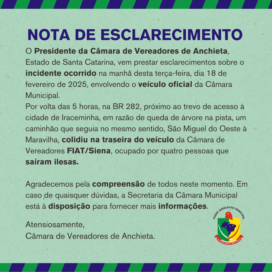 NOTA DE ESCLARECIMENTO! 