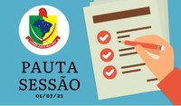 PAUTA DA SESSÃO DE 01 DE JULHO DE 2021
